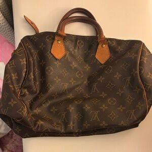 Louis Vuitton Brown and Tan Monogram Speedy Bag